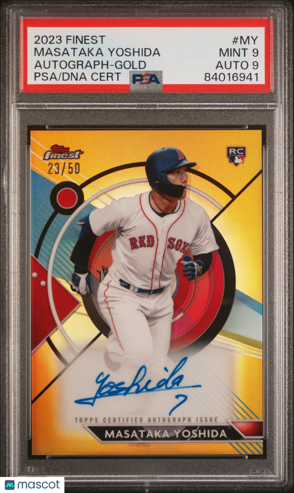 2023 Topps Finest Finest Autographs Masataka Yoshida #MY Gold PSA 9 Auto 9