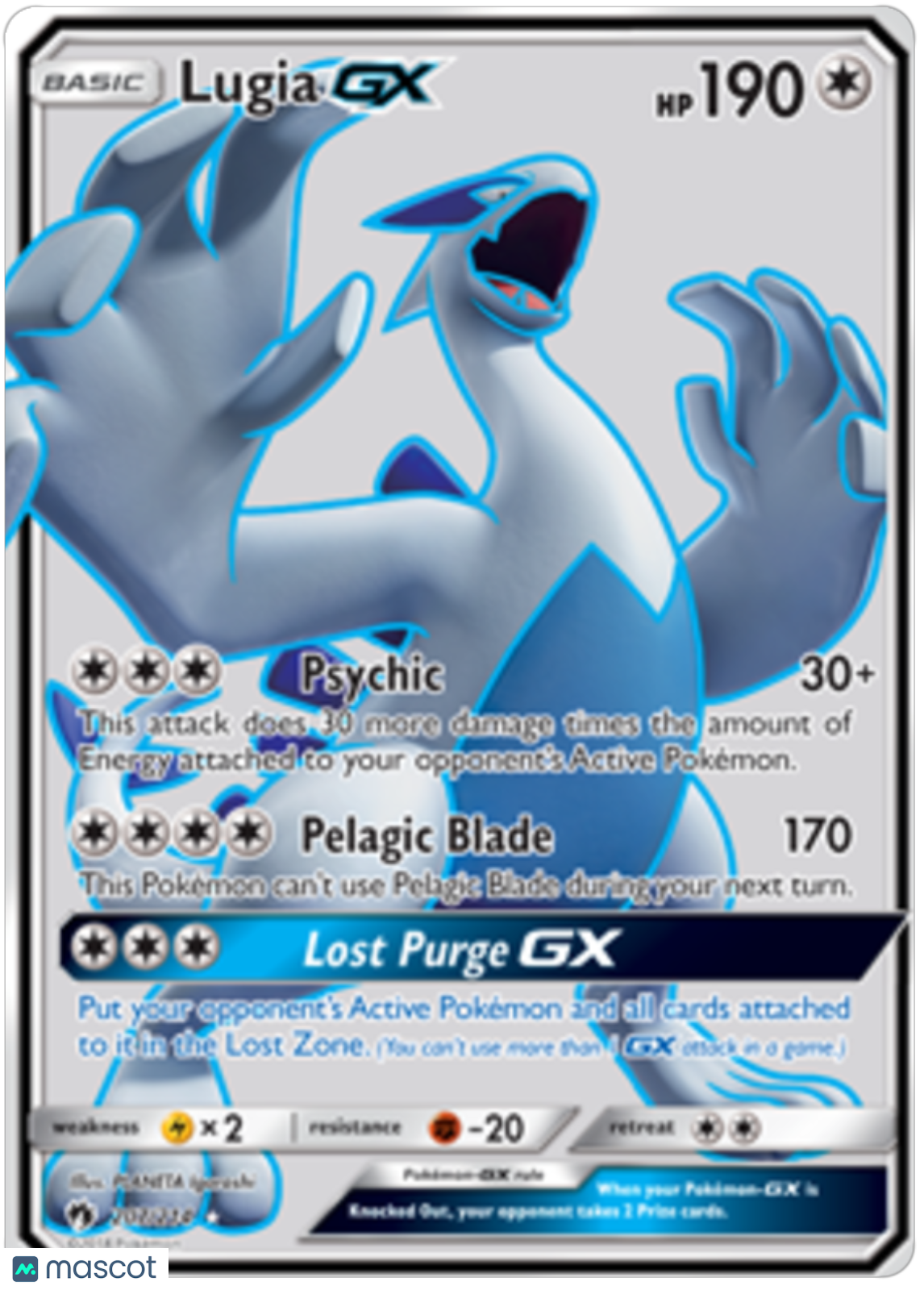 2018 Pokemon Lost Thunder Lugia GX #207 AGS 10