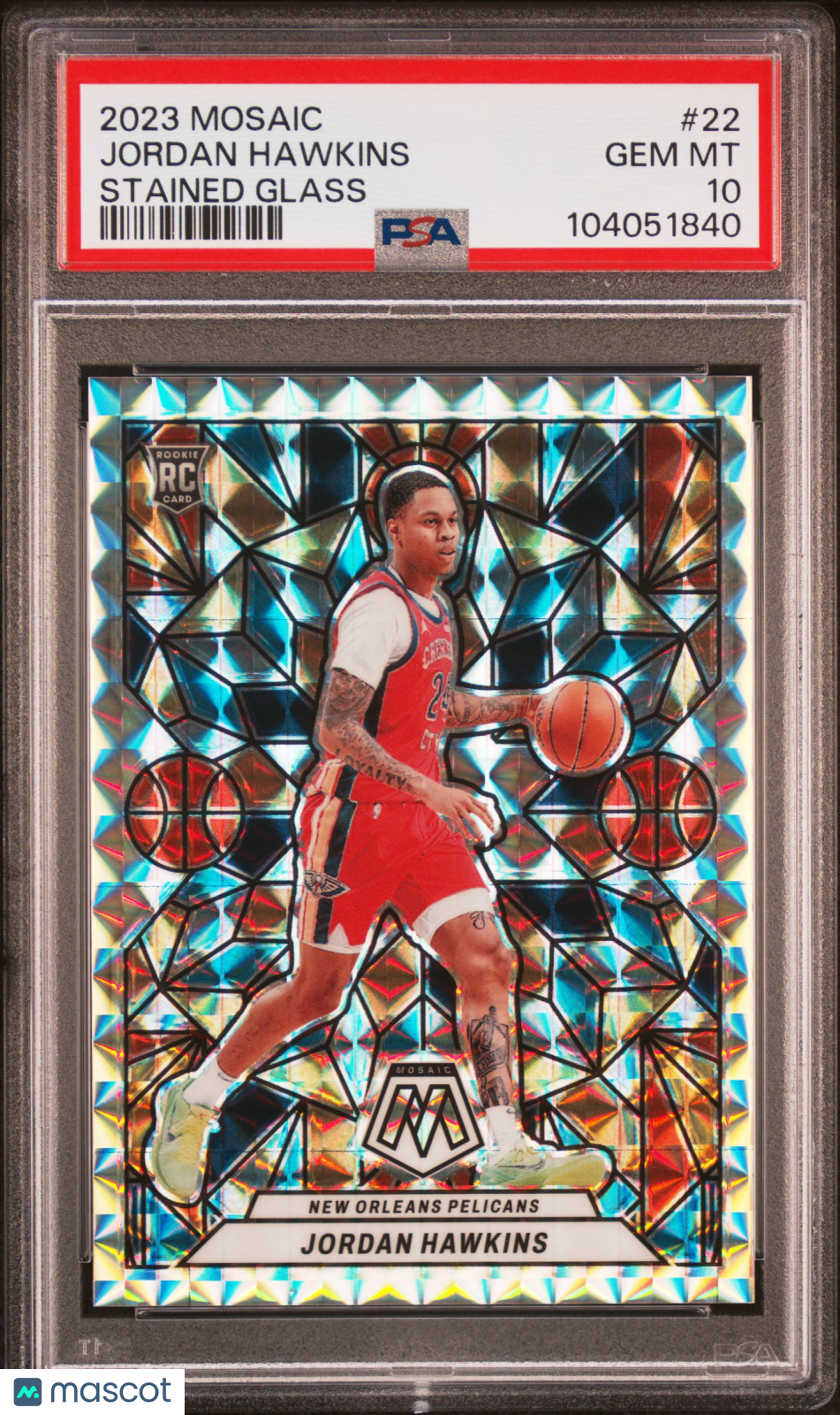 2023 Panini Mosaic Stained Glass Jordan Hawkins #22 PSA 10