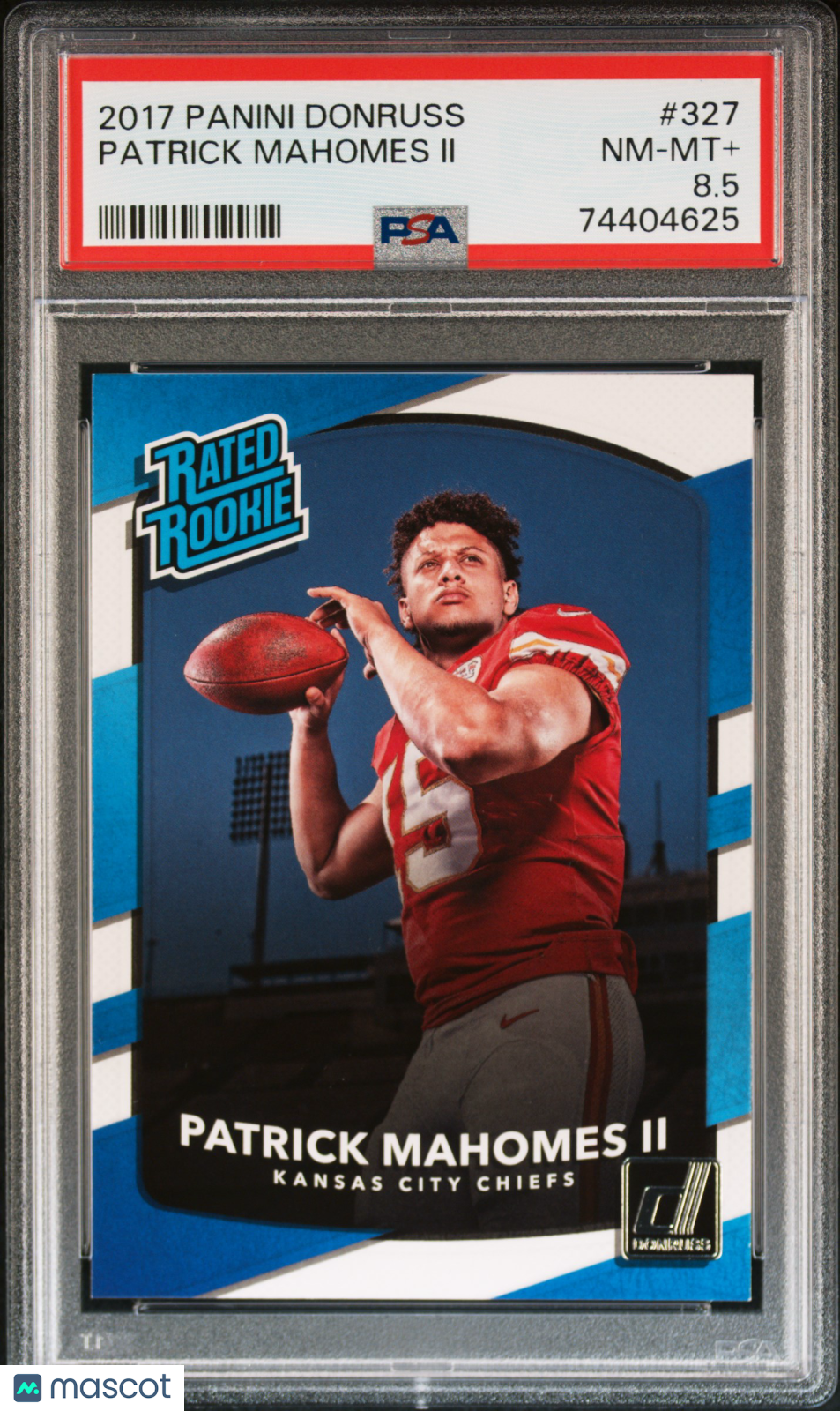 2017 Panini Donruss Patrick Mahomes II #327 Rated Rookie PSA 8.5