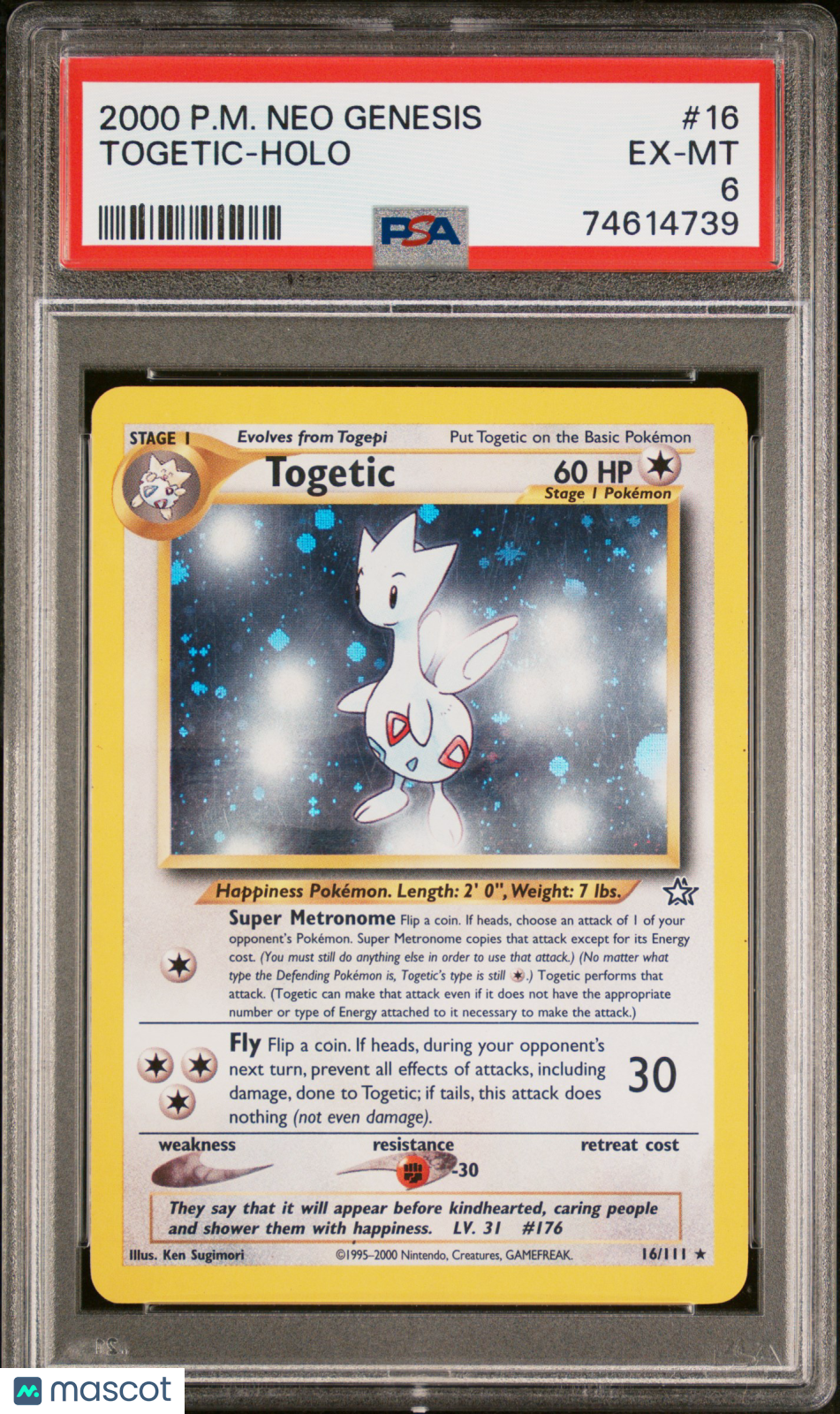 2000 Pokemon Neo Genesis Togetic #16 PSA 6
