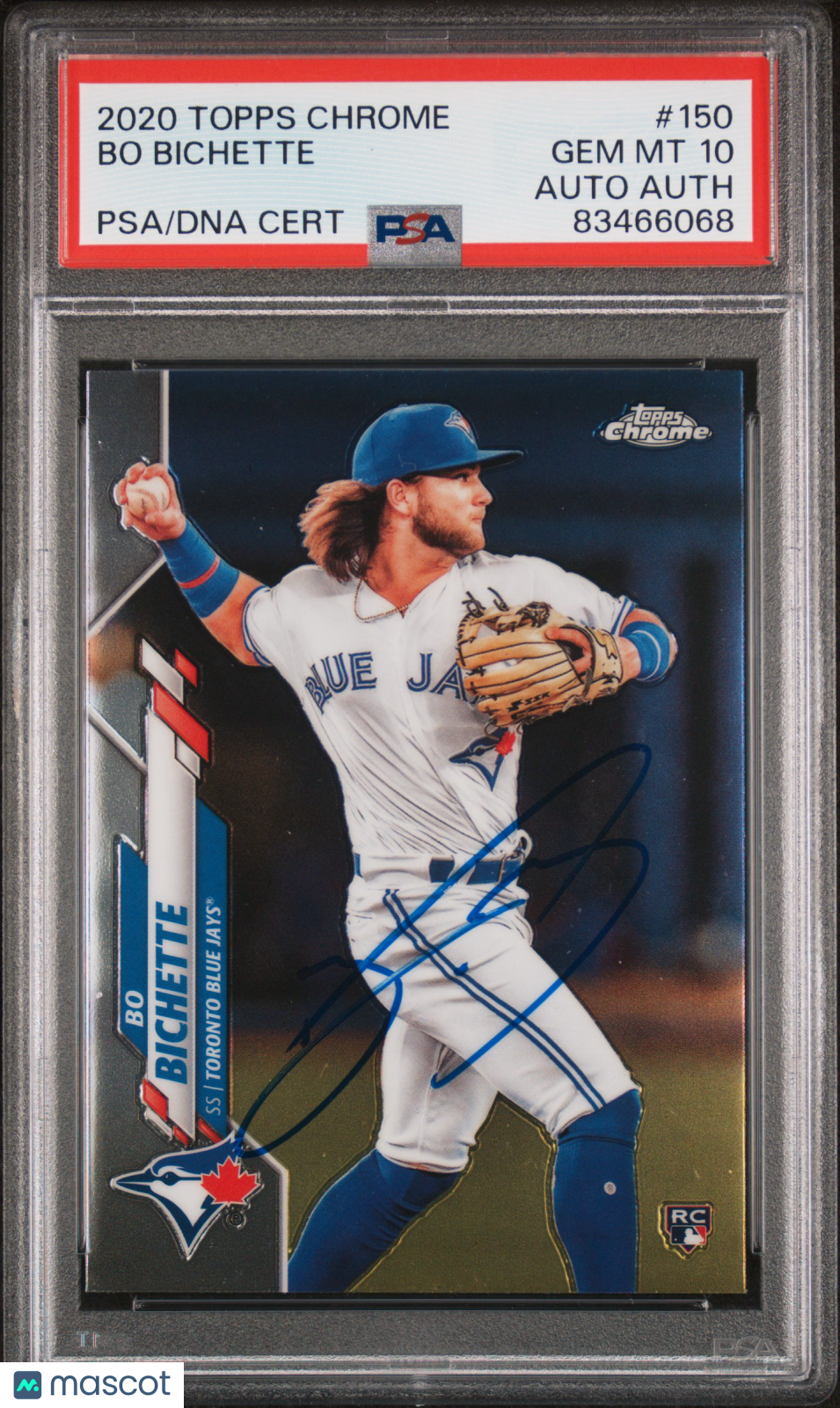 2020 Topps Chrome Bo Bichette #150 Rookie Auto RC PSA 10 Auto A