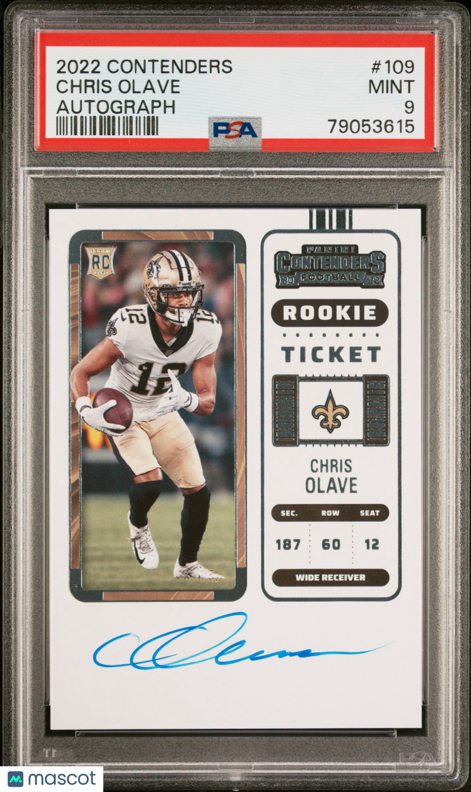 2022 Panini Contenders Chris Olave #109 Autograph PSA 9