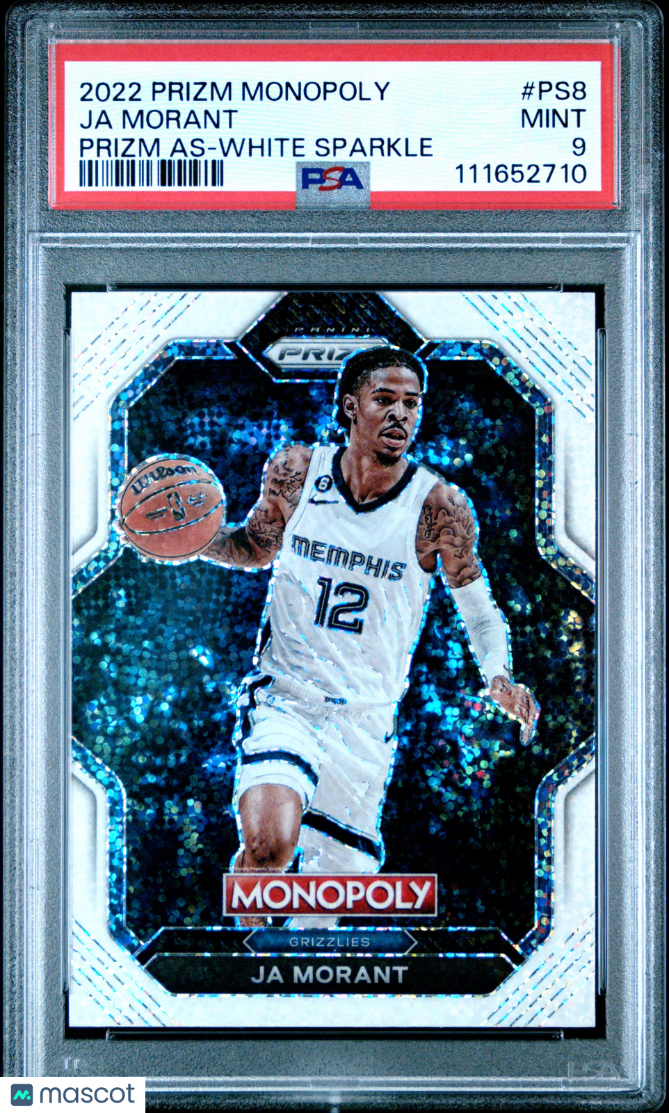 2022 Panini Prizm Monopoly Prizm All-Stars Ja Morant #PS8 As White Sparkle PSA 9