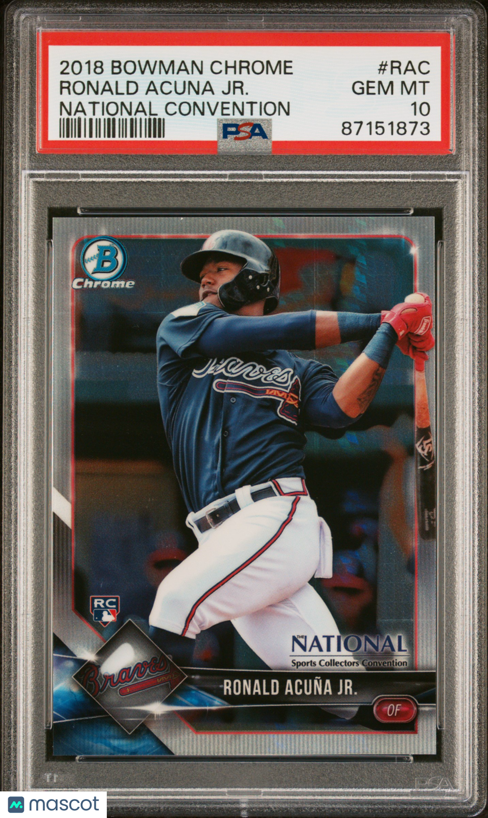 2018 Bowman Chrome National Convention Ronald Acuna JR. #RAC RC Rookie PSA 10