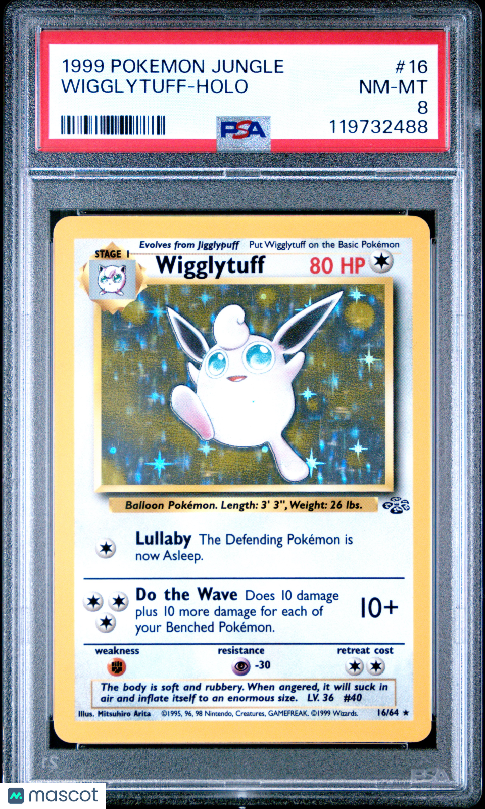 1999 Pokemon Jungle Wigglytuff #16 PSA 8