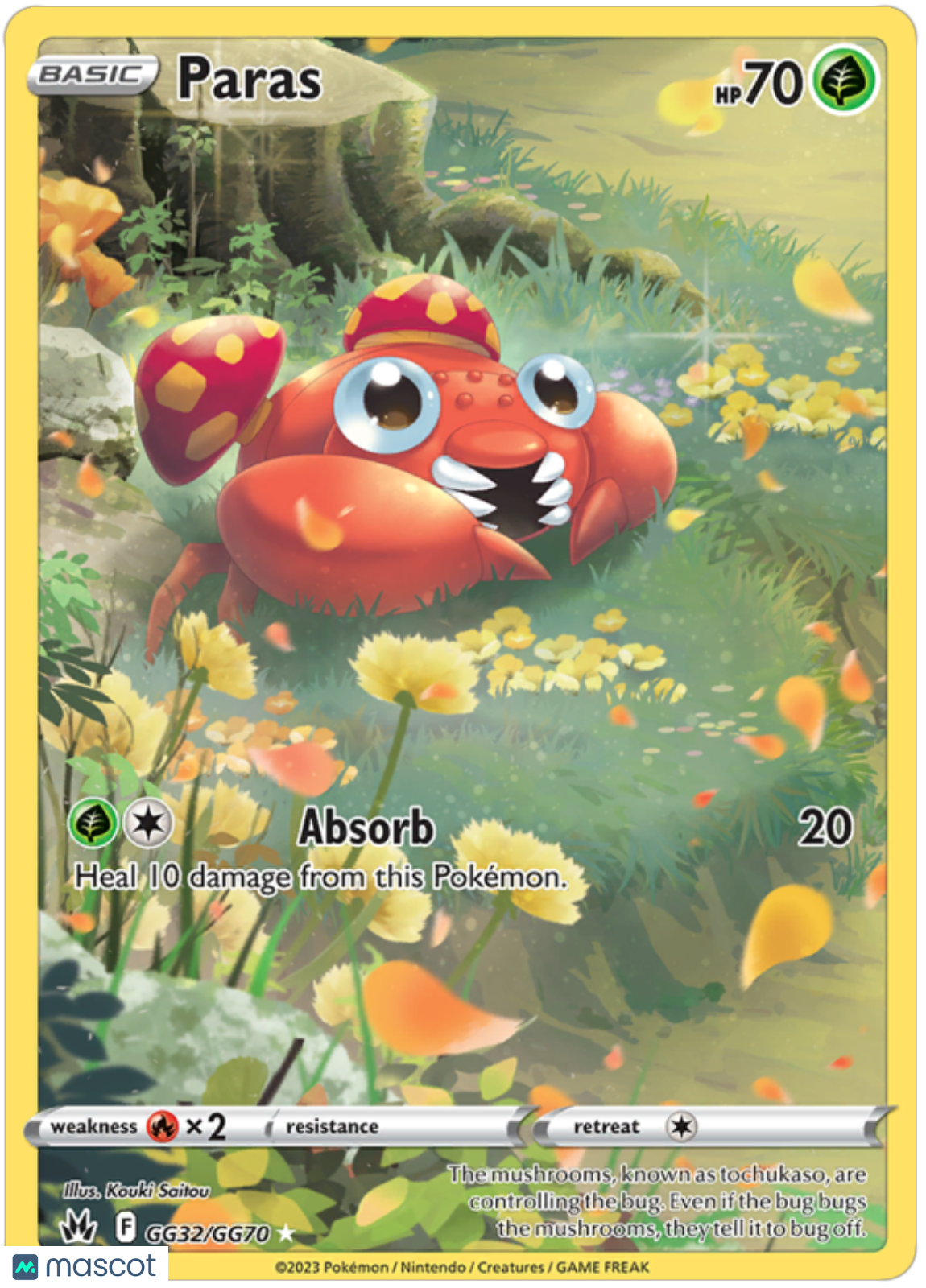 2023 Pokemon Crown Zenith Paras #GG32 Unlimited AGS 10