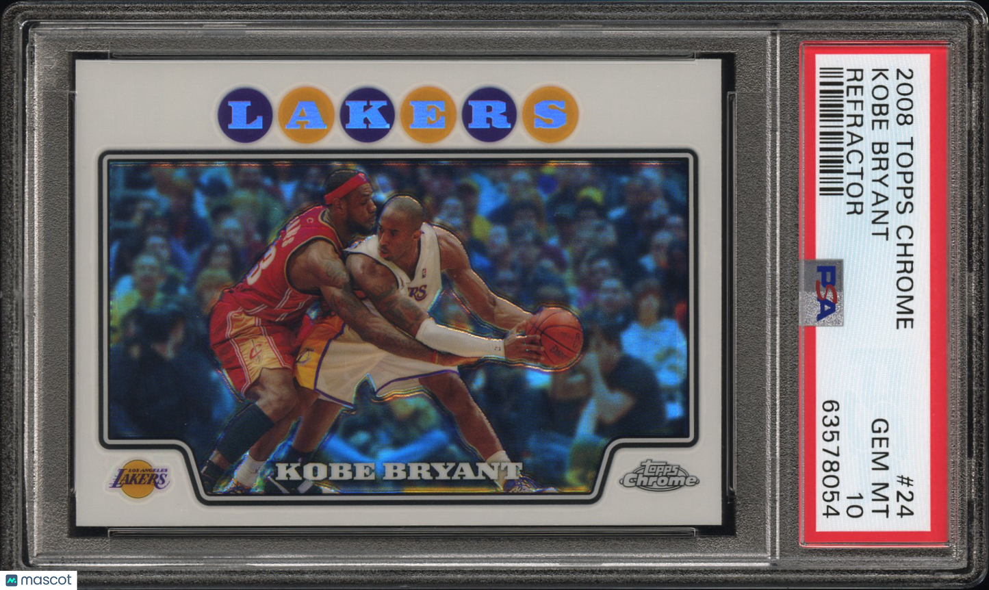 2008 Topps Chrome Kobe Bryant #24 Refractor PSA 10