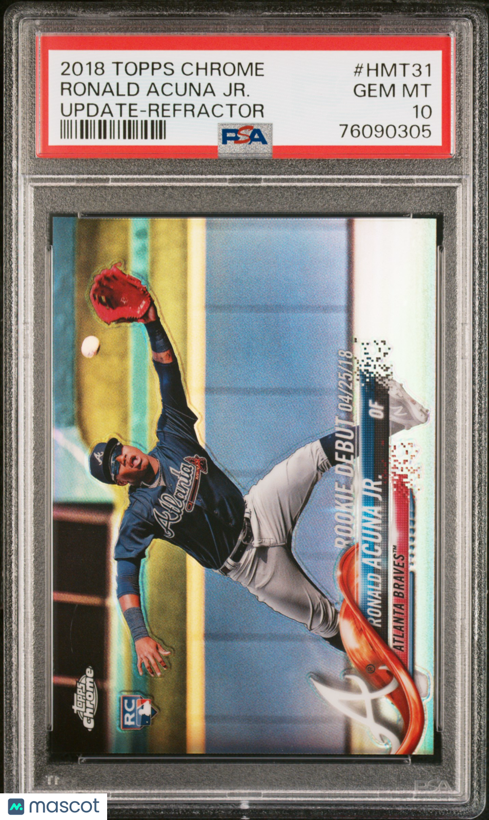 2018 Topps Chrome Update Ronald Acuna JR. #HMT31 Refractor PSA 10