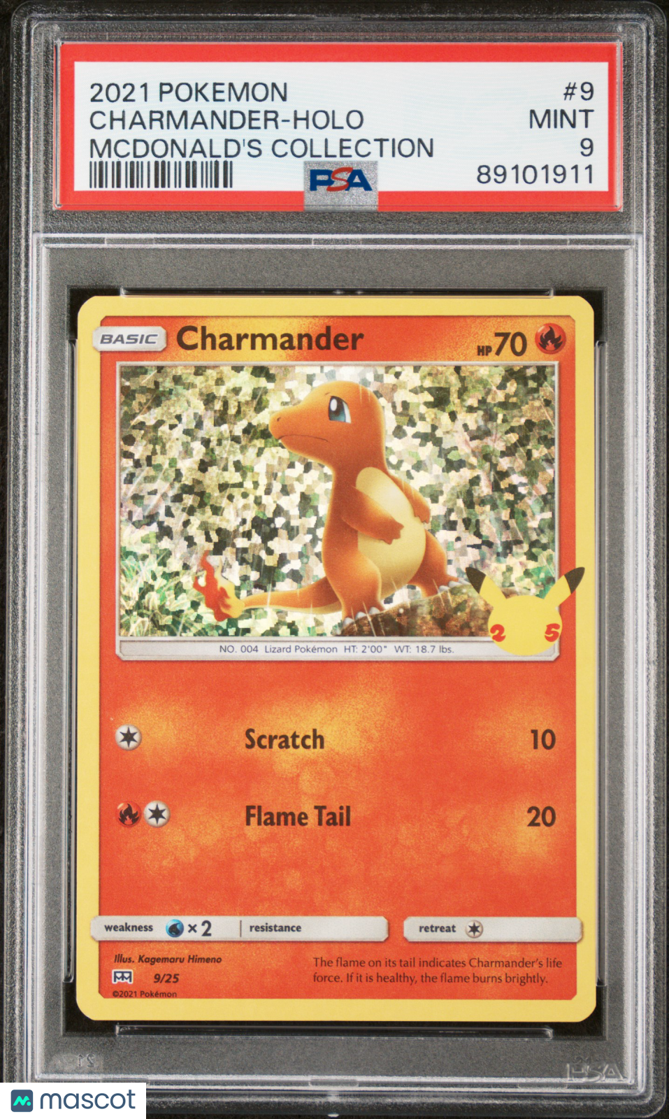 2021 Pokemon Mcdonald's Collection Charmander #9 PSA 9