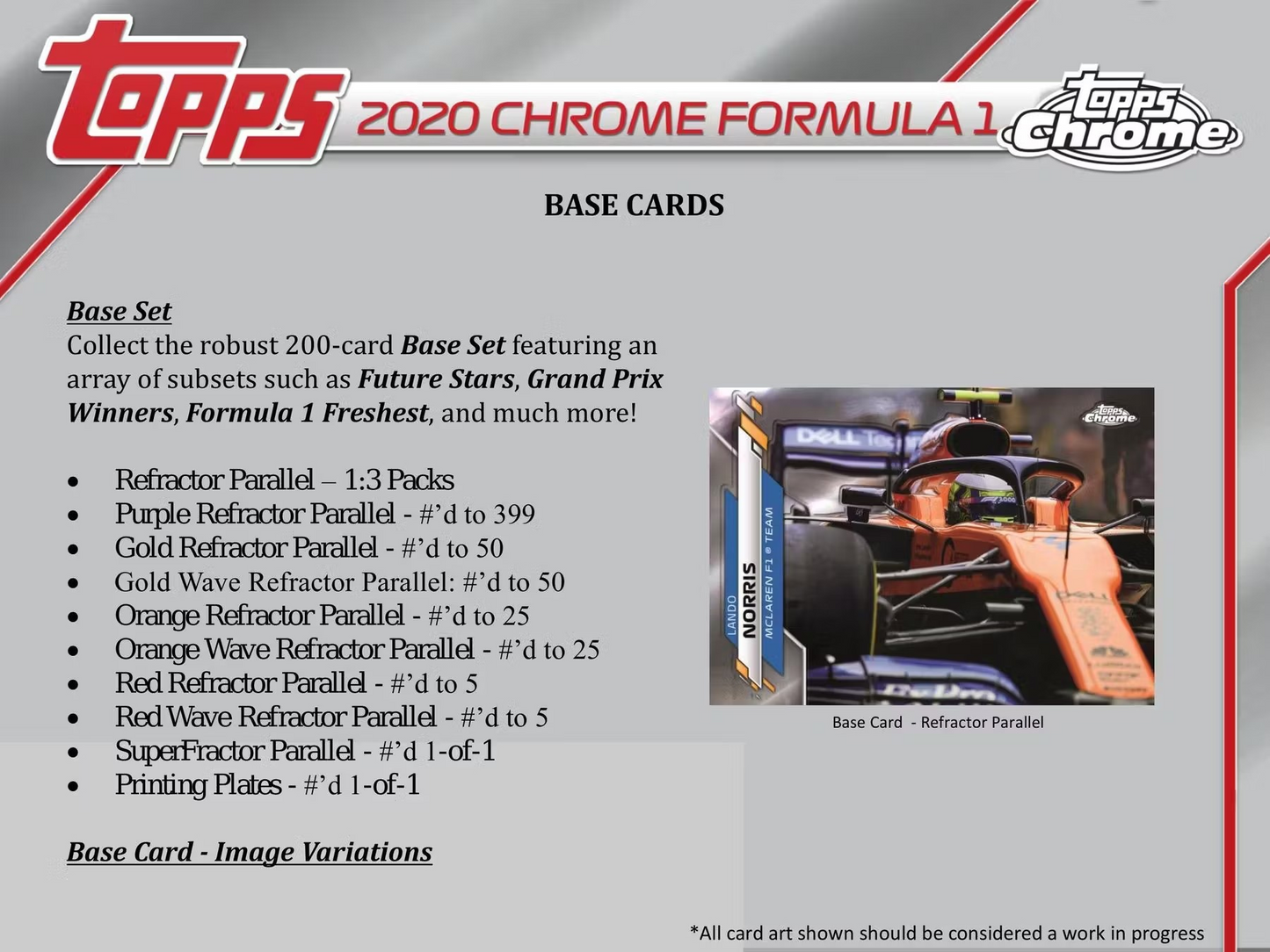 2020 Topps Chrome F1 Formula 1 Racing Hobby Box