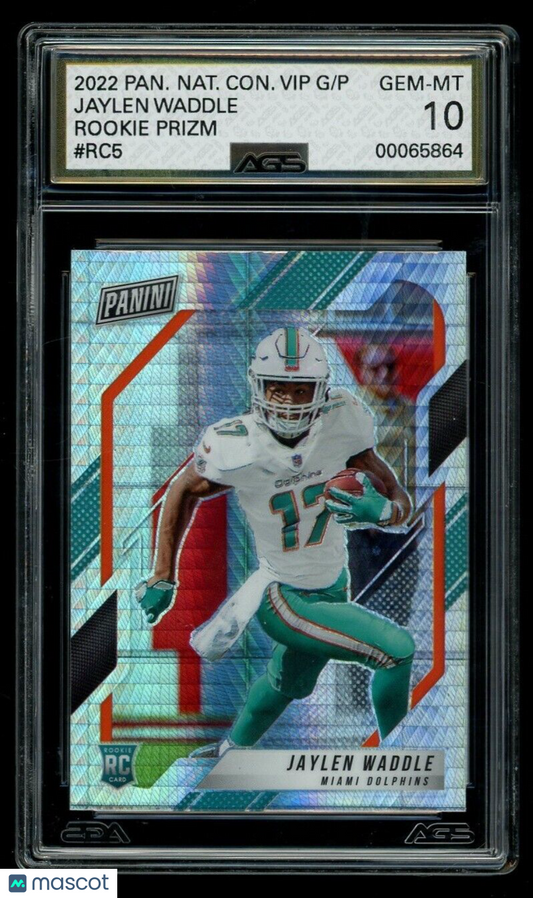 2022 Panini National Convention Jaylen Waddle #RC5 Rookie Prizm AGS 10