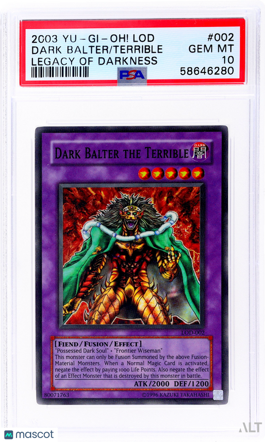 2003 Yu-Gi-Oh! Legacy Of Darkness Dark Balter the Terrible #LOD-002 PSA 10