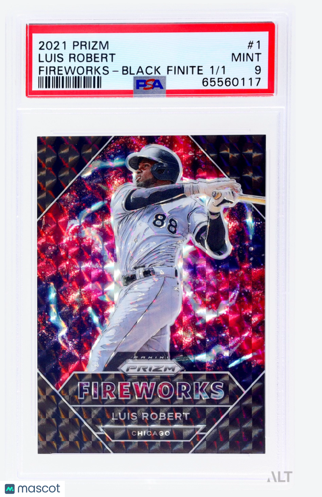 2021 Panini Prizm Luis Robert #FW1 Black Finite 1/1 PSA 9