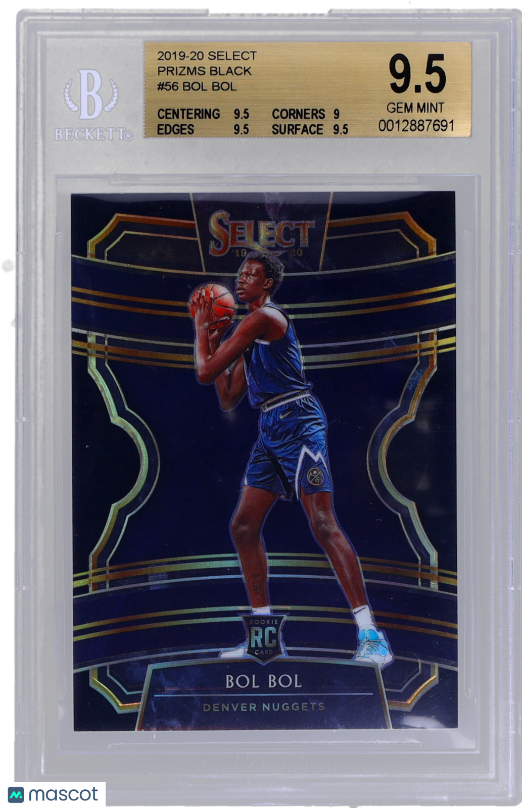 2019 Select Prizms Black Bol Bol #56 Prizms Black 1/1 BGS 9.5