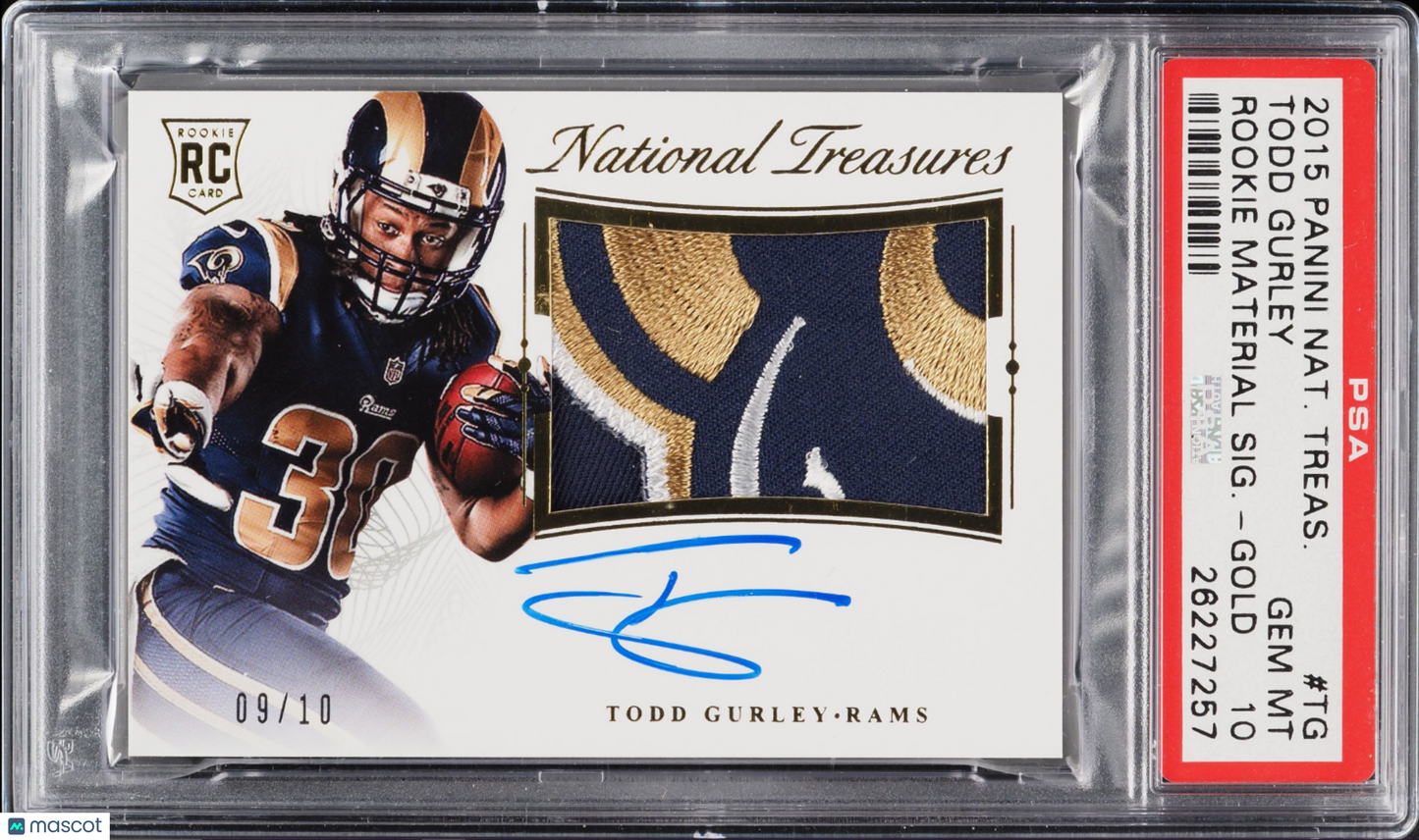 2015 Panini National Treasures Todd Gurley II #RMSR-TG Gold /10 PSA 10
