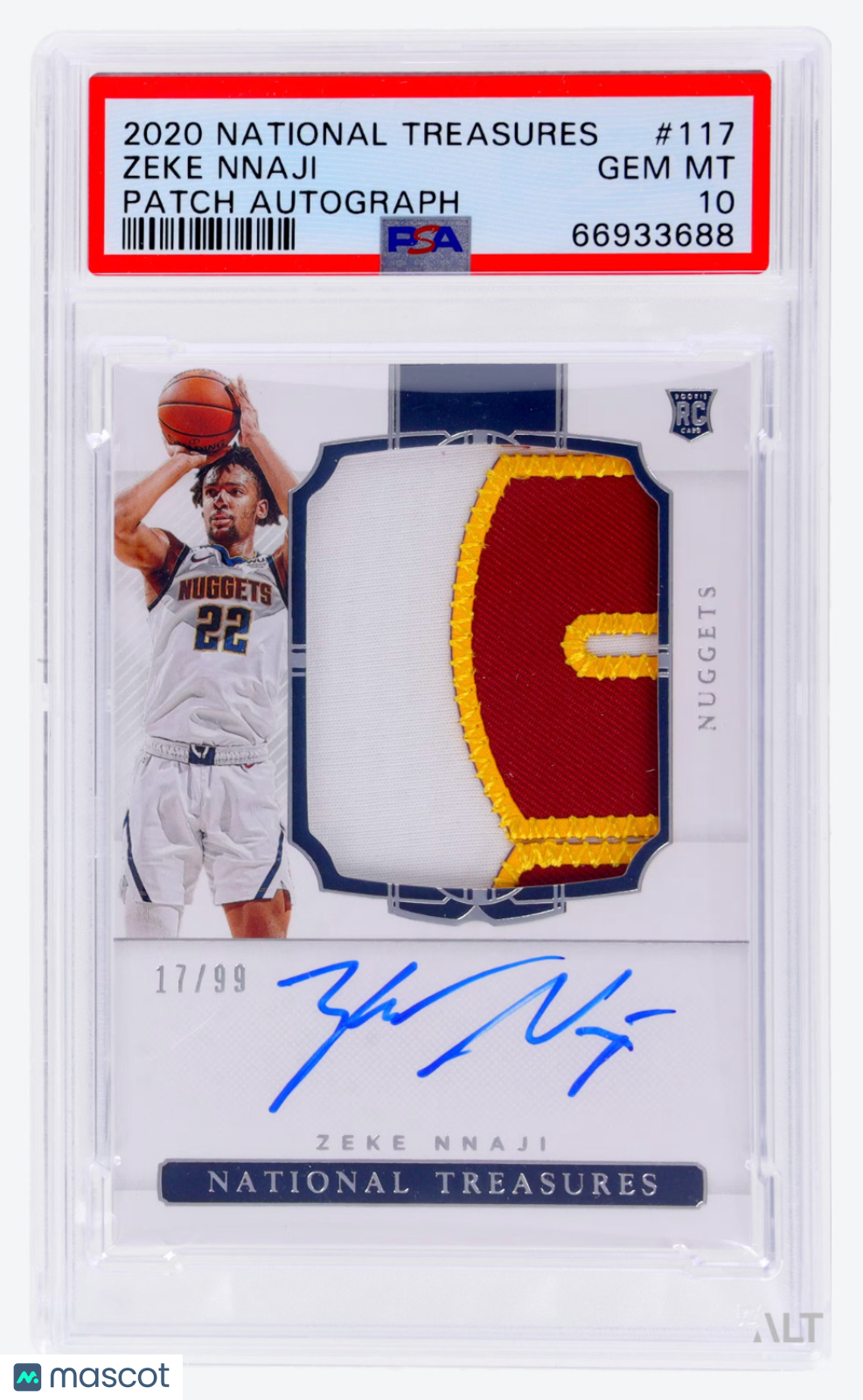 2020 Panini National Treasures Zeke Nnaji #117 /99 PSA 10