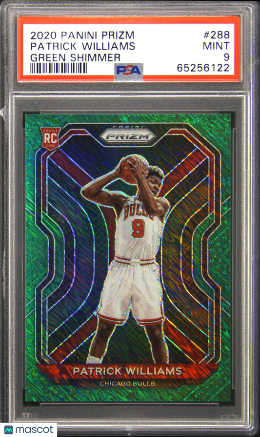 2020 Panini Prizm #288 Patrick Williams Green Shimmer Rookie RC 5/5 PSA 9