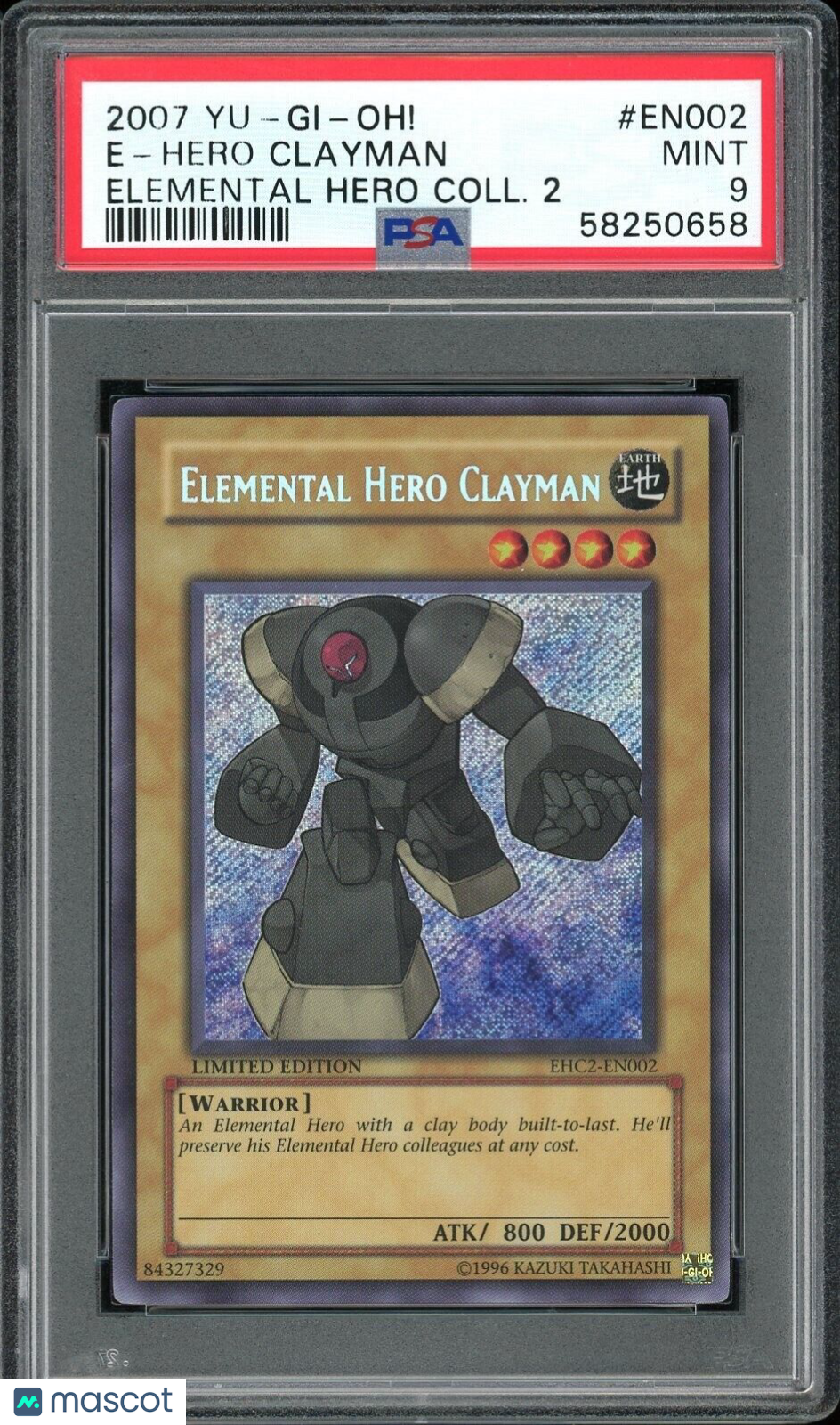 2007 Yu-Gi-Oh! Elemental Hero Collection 2 Elemental Hero Clayman PSA 9