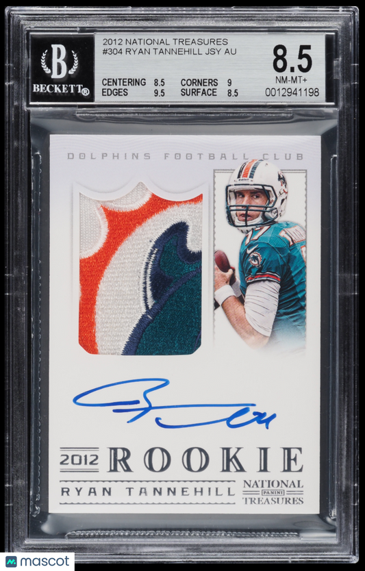 2012 Panini National Treasures Ryan Tannehill #304 Jersey Auto BGS 8.5 Auto 10 /99