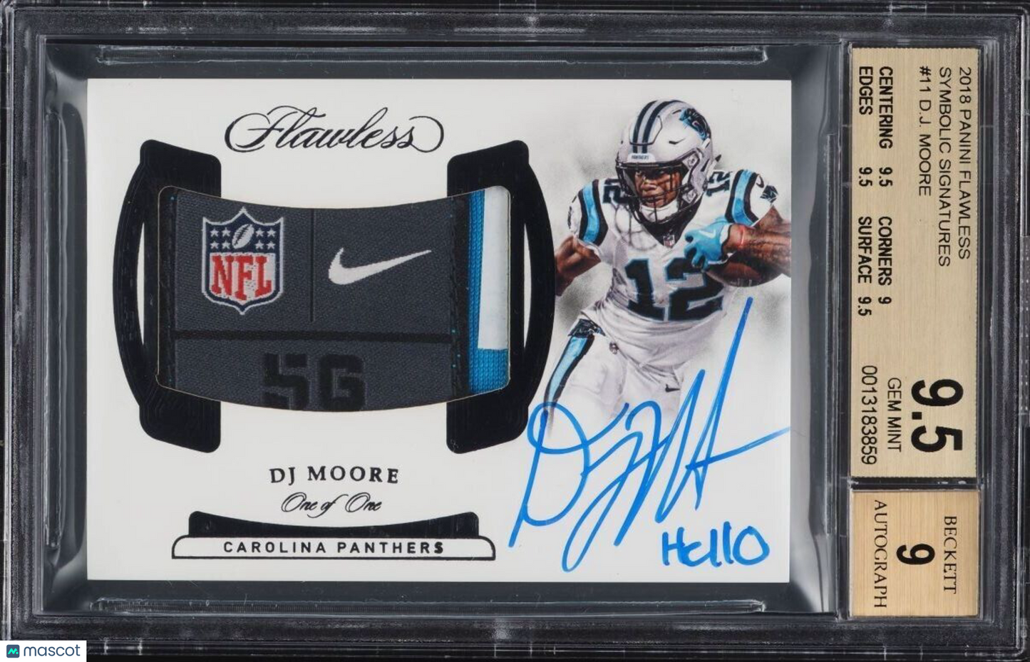 2018 Panini Flawless Symbolic Signatures D.J. Moore #SS-DM BGS 9.5 Auto 9 1/1