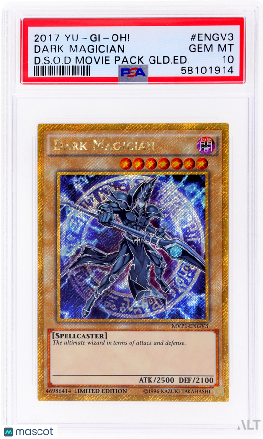 2017 Yu-Gi-Oh! The Dark Side Of Dimensions Dark Magician #MVP1-ENGV3 PSA 10