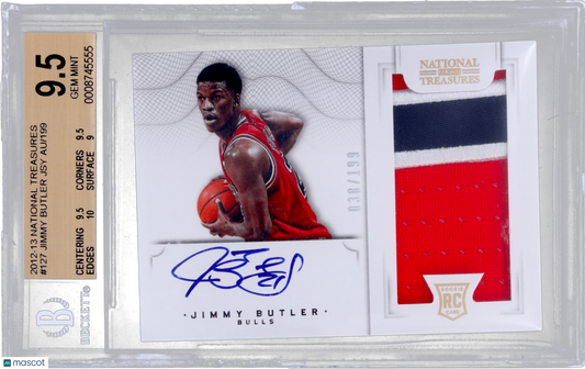 Panini National Treasures Jimmy Butler #127 Jersey Auto BGS 9.5 Auto 10