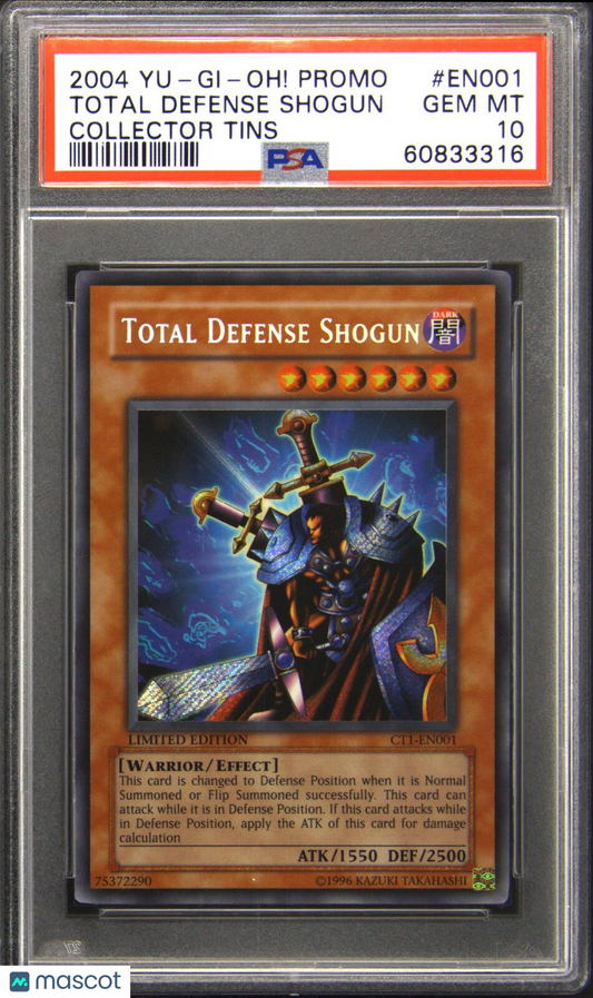 2004 Yu-Gi-Oh! Promo Collector Tins Total Defense Shogun #CT1-EN001 PSA 10