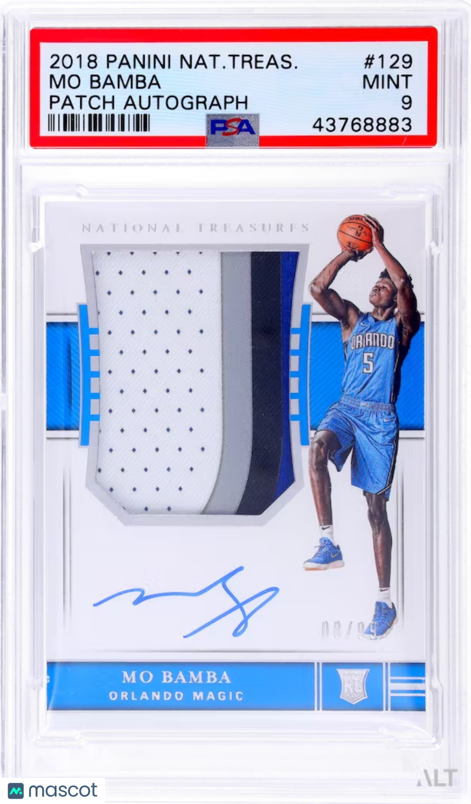 2018 Panini National Treasures Mo Bamba #129 /99 PSA 9