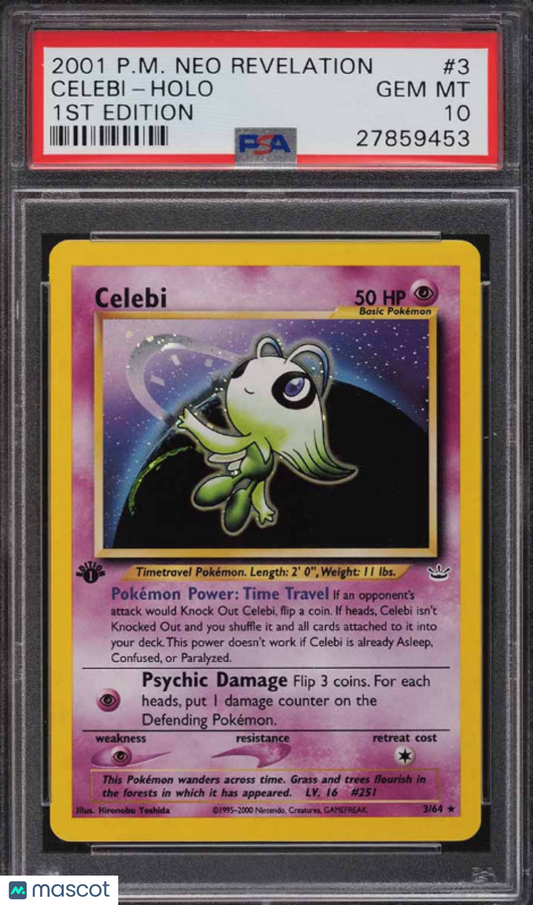 2001 Pokemon Neo Revelation Celebi #3/64 English 1st Edition PSA 10