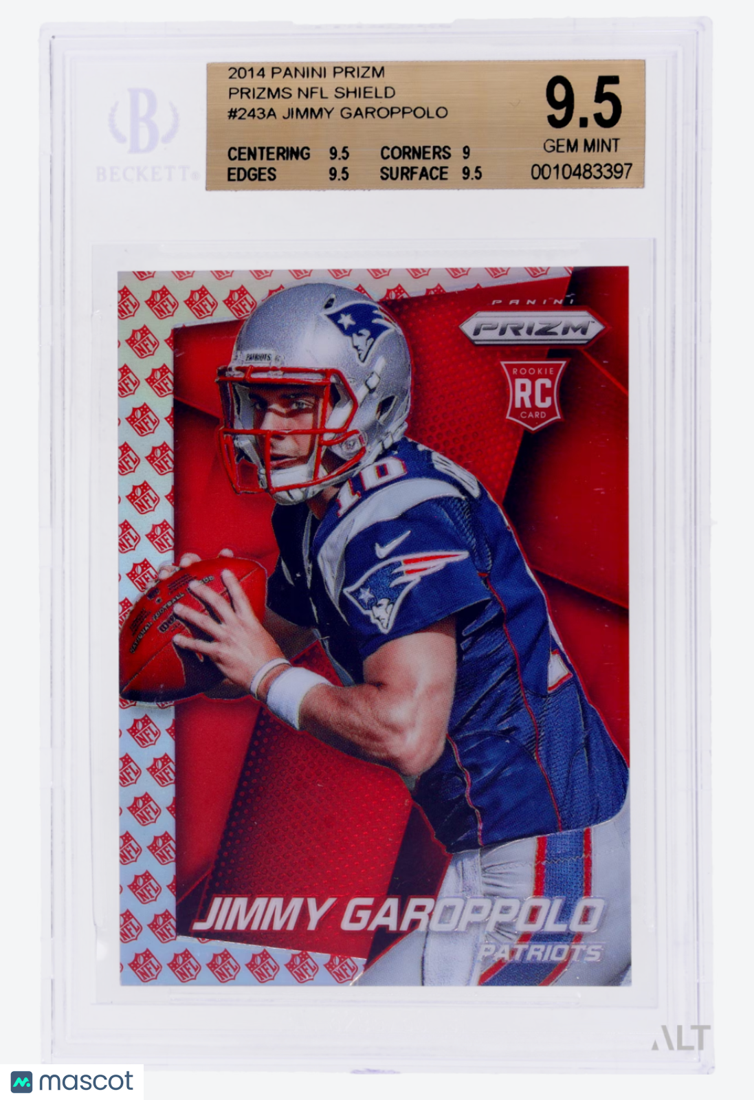 2014 Panini Prizm Jimmy Garoppolo #243 Prizms NFL Shield /75 BGS 9.5