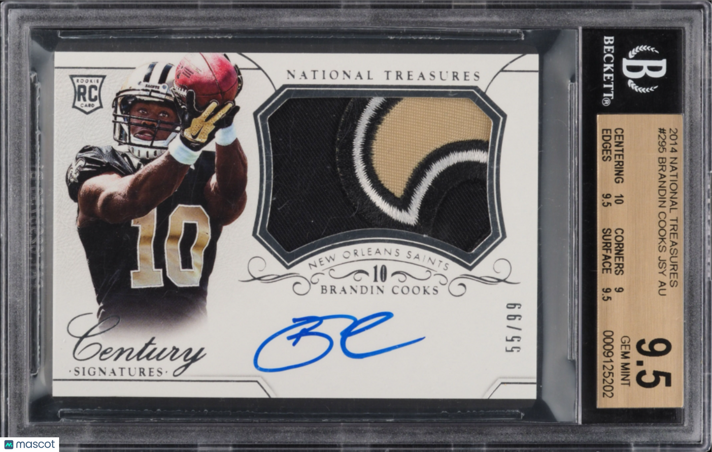2014 Panini National Treasures Brandin Cooks #295 Jerse Auto /99 BGS 9.5