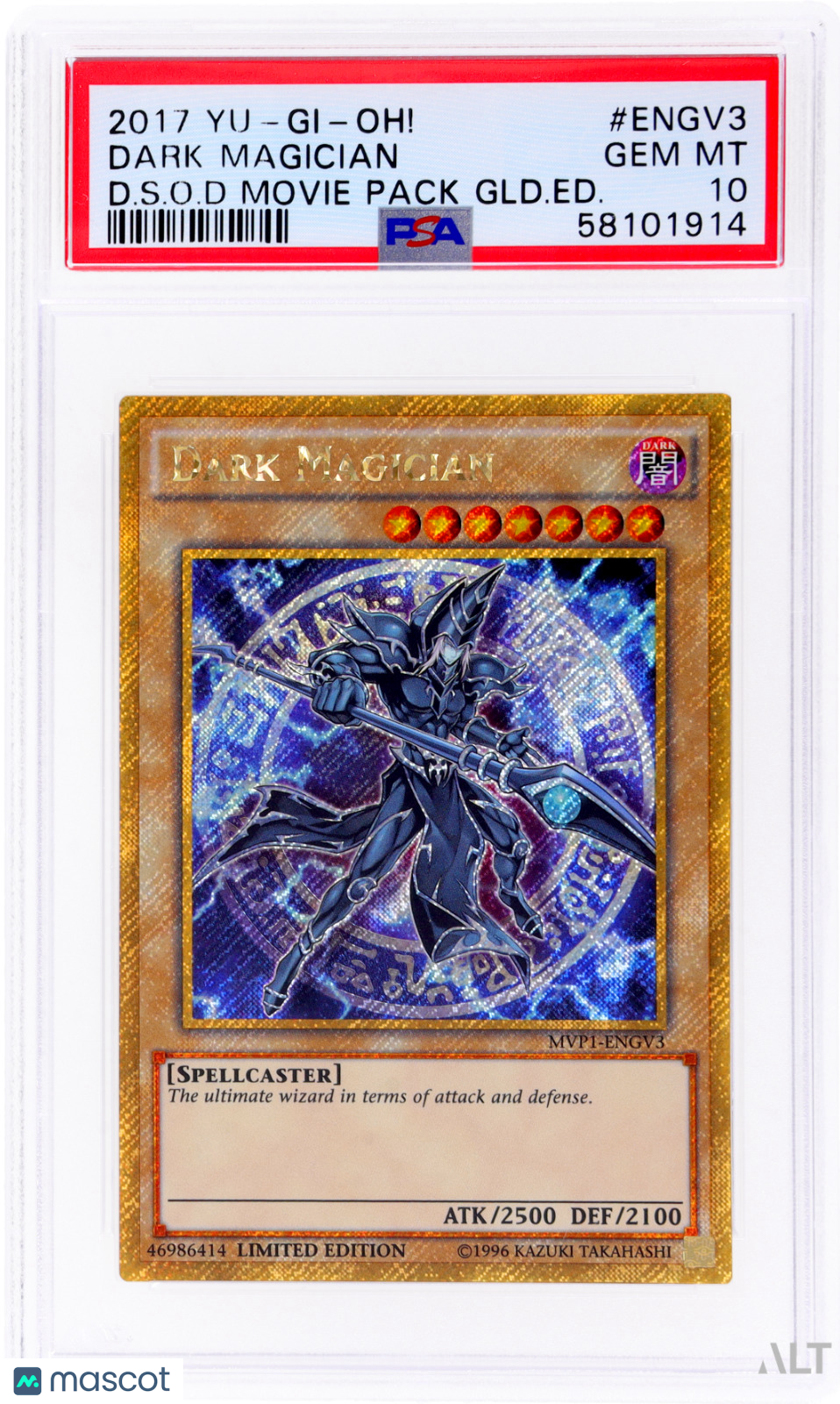 2017 Yu-Gi-Oh! The Dark Side Of Dimensions Dark Magician #MVP1-ENGV3 PSA 10