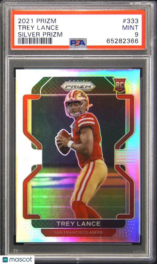 2021 Panini Prizm #333 Trey Lance Silver Prizm Rookie RC PSA 9