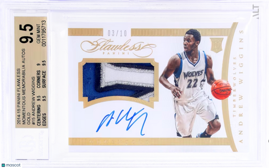 2014 Panini Flawless Andrew Wiggins #MA-WA Gold BGS 9.5 Auto 10