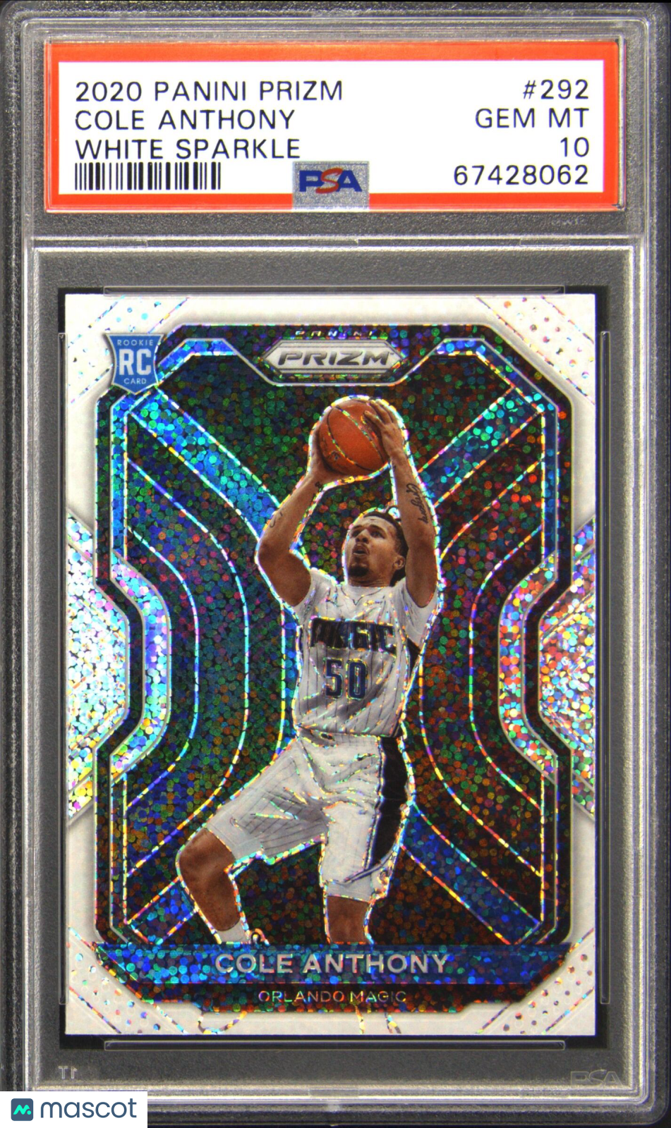 2020 Prizm #292 Cole Anthony White Prizm Rookie RC PSA 10 Gem Mint