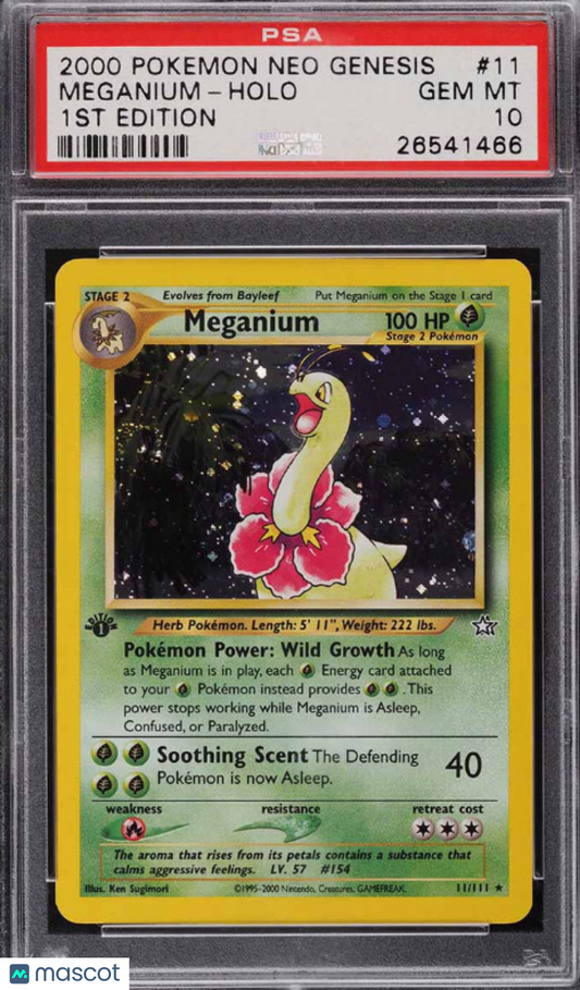 2000 Pokemon Neo Genesis Meganium #11 Holo 1st Edition PSA 10