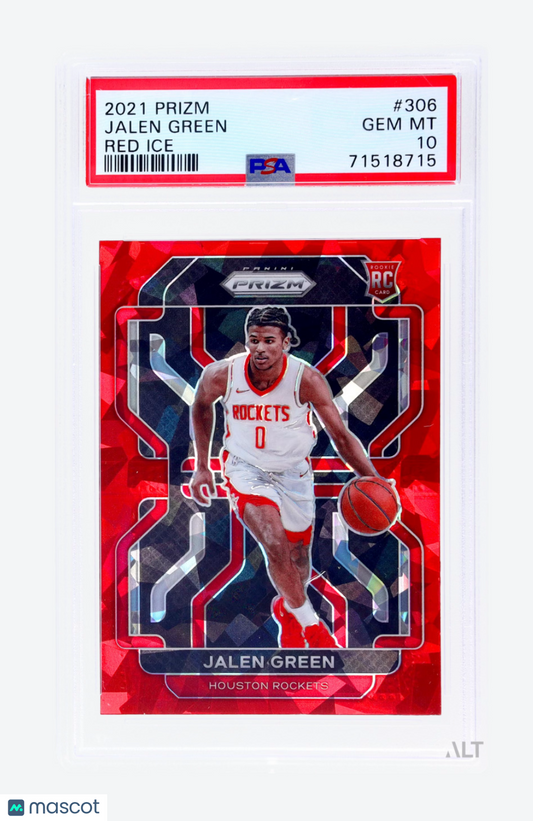 2021 Basketball TCG Prizm Jalen Green #306 Red Ice PSA 10