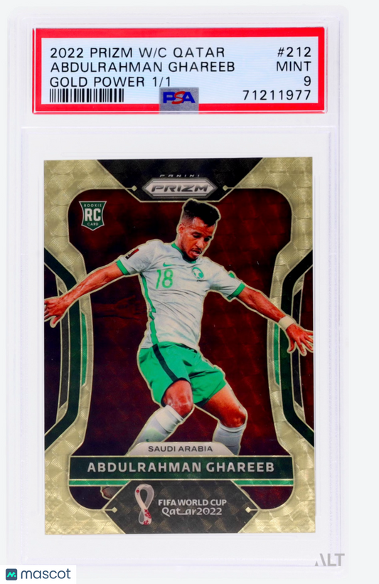 2022 Soccer Prizm World Cup Qatar Abdulrahman Ghareeb #212 Gold Power PSA 9