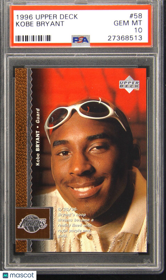 1996 Upper Deck Kobe Bryant #58 PSA 10