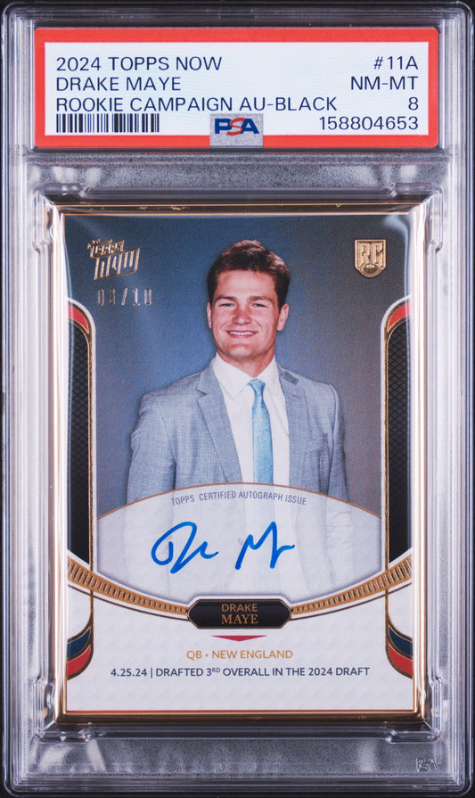 2024 Topps Now Drake Maye #11A Gold Frame PSA 8