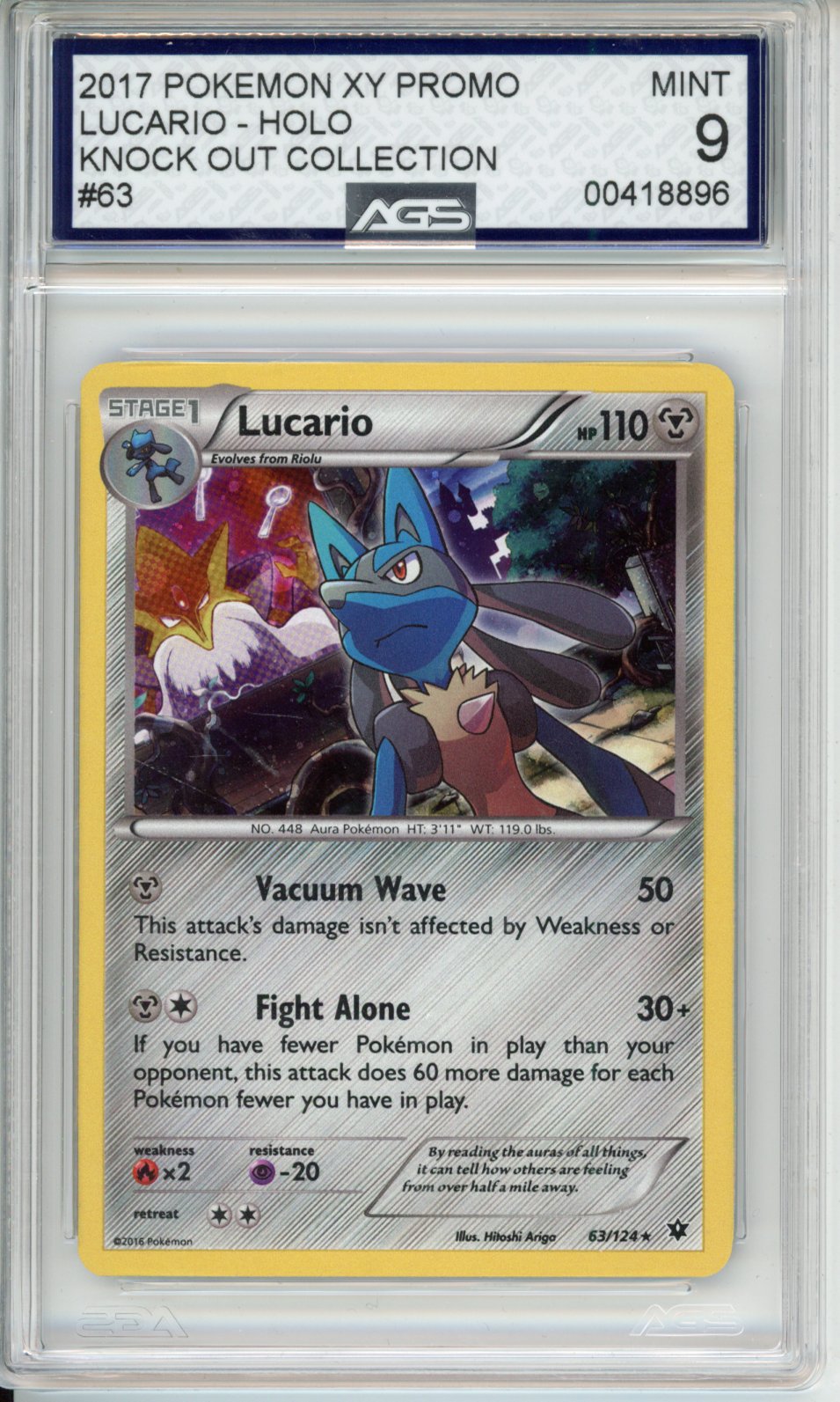 2016 Fates Collide Lucario #63 AGS 9