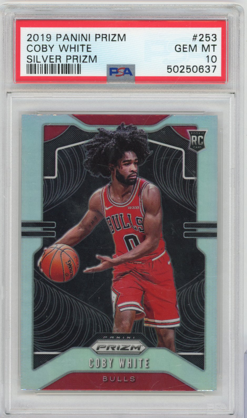 2019 Panini Prizm Basketball Coby White #253 Silver Prizm English PSA 10