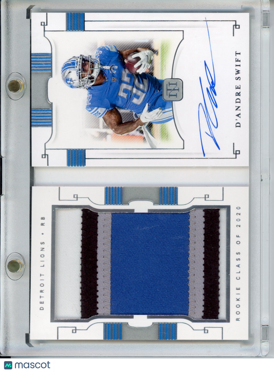 2020 National Treasures D'Andre Swift #RJB-DS Rookie Signatures Booklet /99