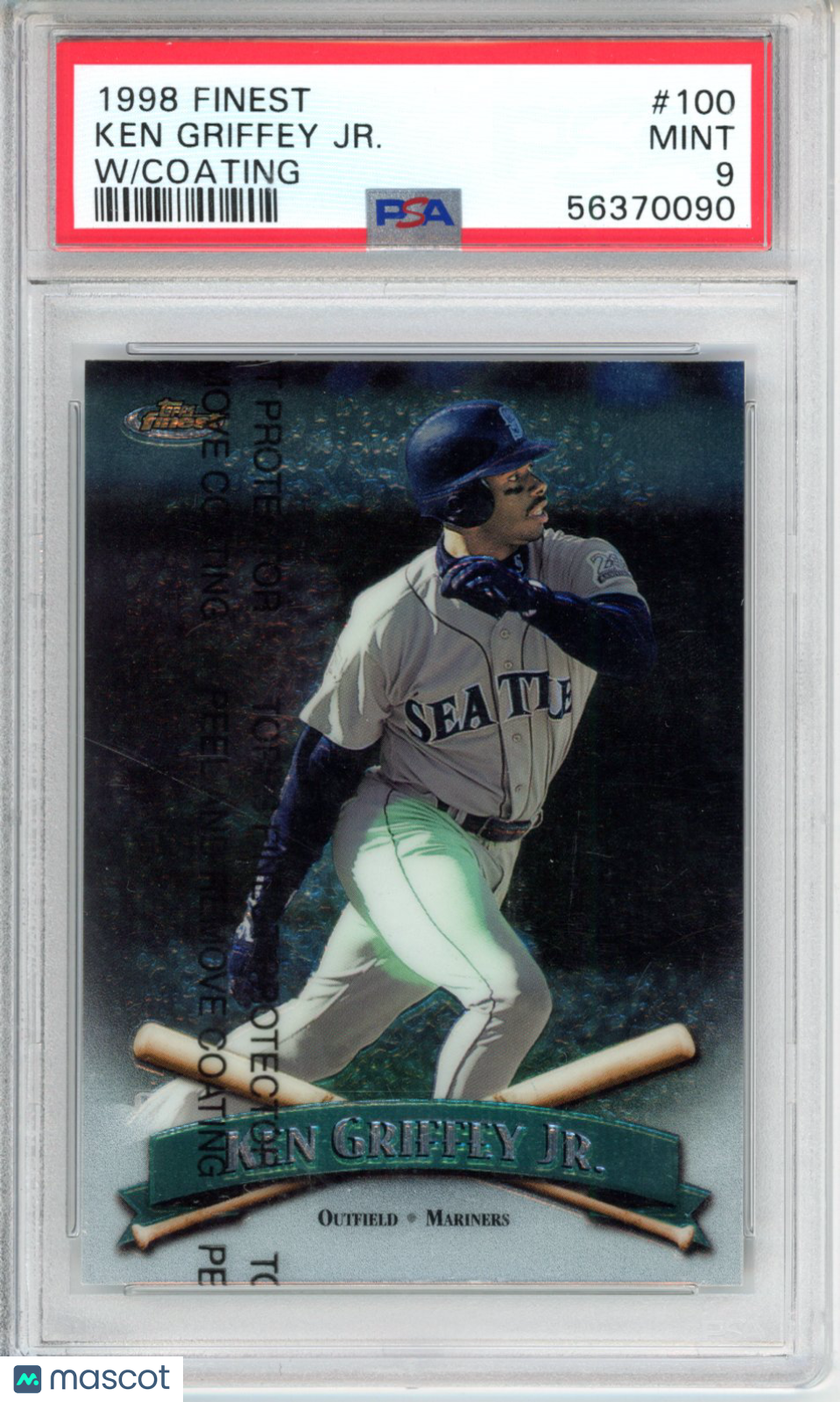 1998 Finest Ken Griffey JR. #100 W Coating PSA 9