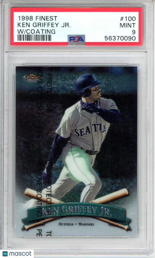 1998 Finest Ken Griffey JR. #100 W Coating PSA 9
