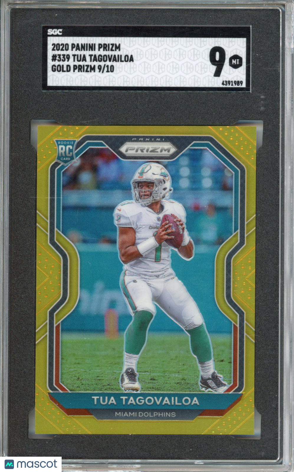 2020 Panini Prizm Tua Tagovailoa #339 Gold Prizms /10 SGC 9