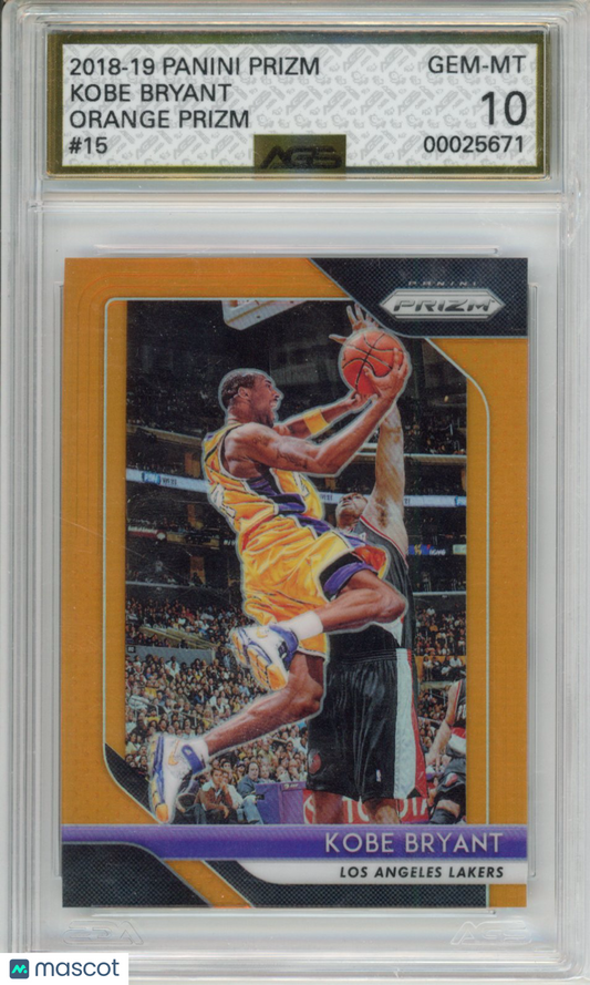 Basketball Panini Prizm 2018-19 Kobe Bryant #015 Orange /49 AGS 10