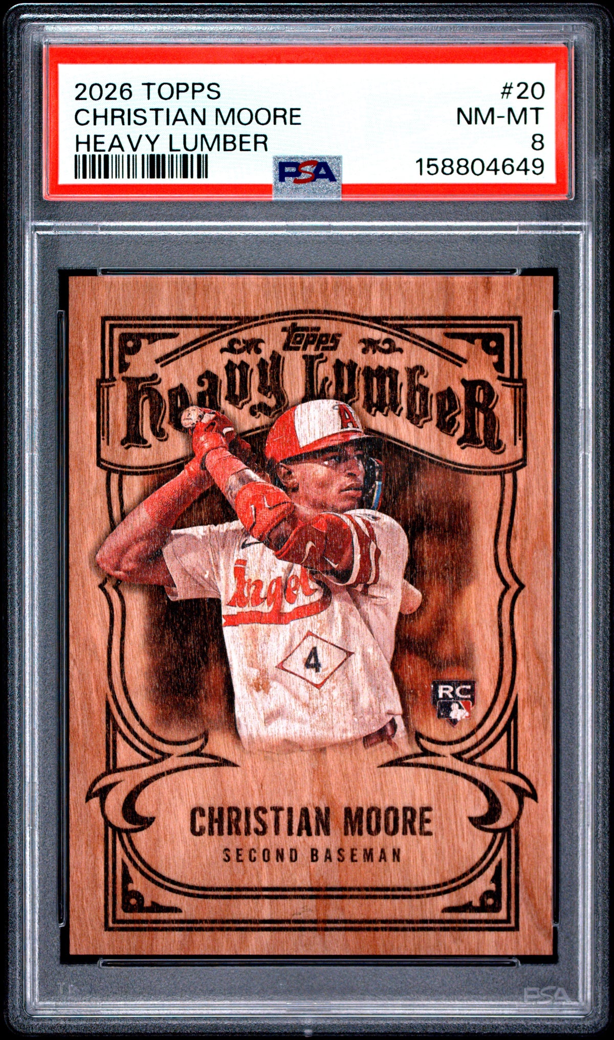 2026 Topps Heavy Lumber Christian Moore 20 English PSA 8