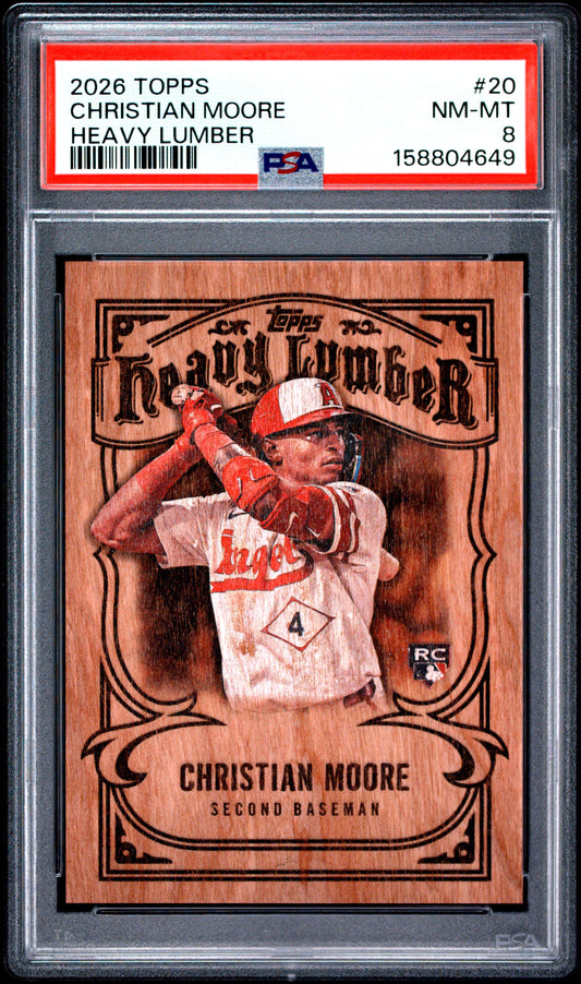 2026 Topps Heavy Lumber Christian Moore 20 English PSA 8